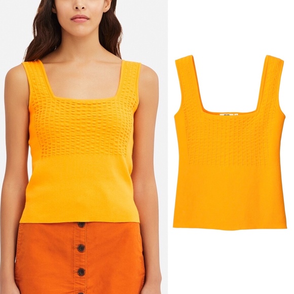 UNIQLO U Cotton Knit Tank Top in Yellow Mustard Size XS - NWOT - Picture 1 of 1